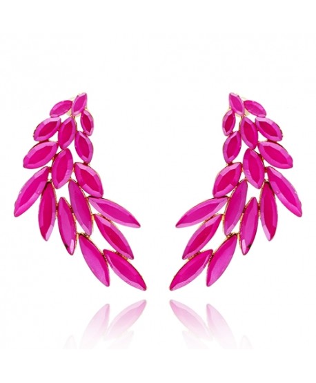 Kolczyki dymione szkło przygaszona fuksja