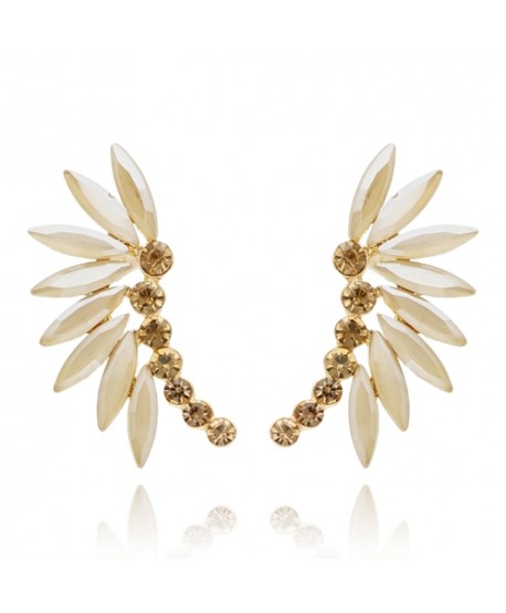 Kolczyki dymione szkło przygaszony beż ważki