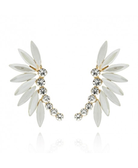 Kolczyki dymione szkło przygaszona biel ważki