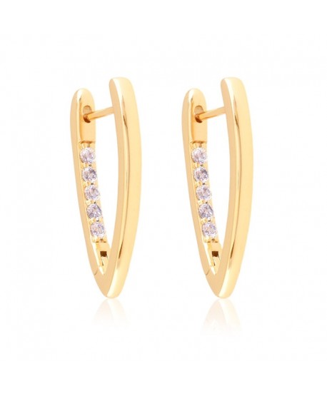 Kolczyki stal pozłacane pałeczki z cyrkoniami