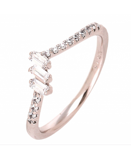 Pierścionek stal srebrny subtelne cyrkonie