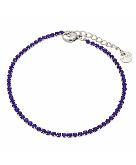 Bransoletka stal srebrna chabrowe cyrkonie