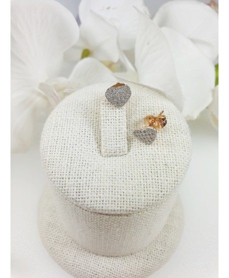 Kolczyki stalowe serduszka z cyrkoniami