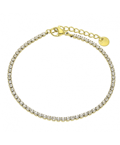 Bransoletka stal złota cyrkonie