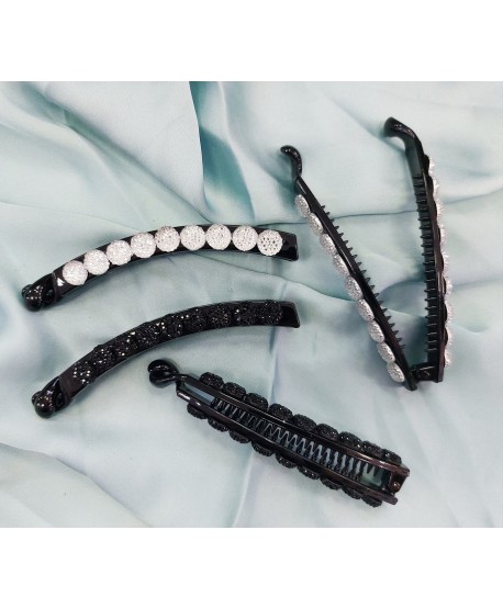 Spinki ozdobne czarne srebrne szoguny banany