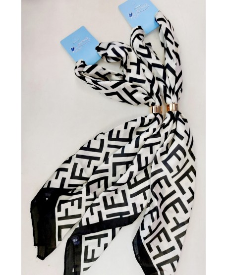 Apaszka z wzorkiem czarno-biała