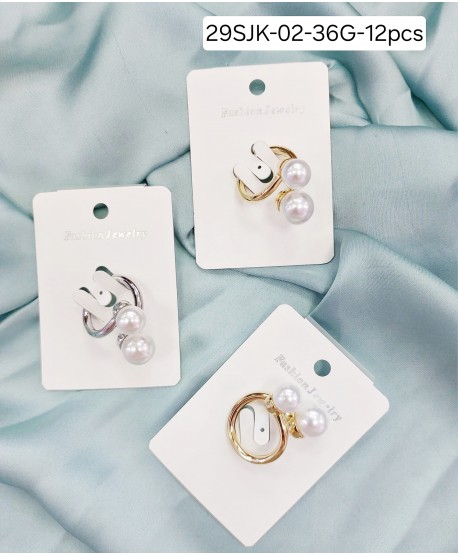 Pierścienie do apaszki z perłami złote srebrne