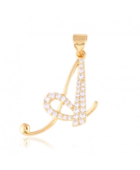 Zawieszka stal literka A z cyrkoniami