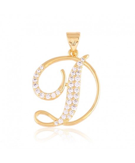 Zawieszka stal literka D z cyrkoniami