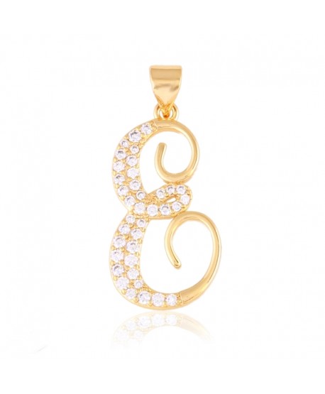 Zawieszka stal literka E z cyrkoniami