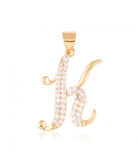 Zawieszka stal literka K z cyrkoniami