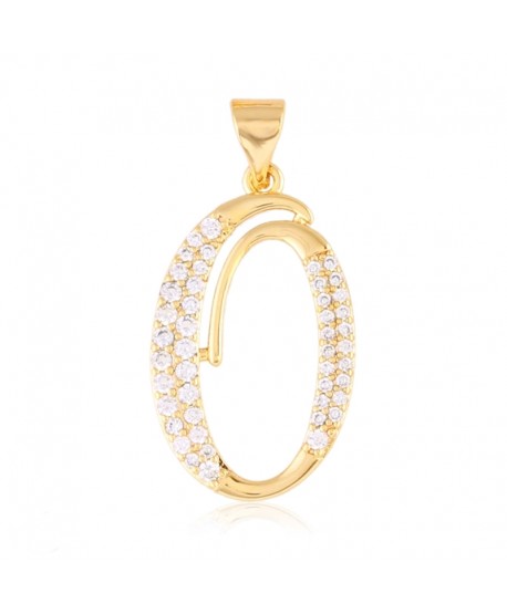 Zawieszka stal literka O z cyrkoniami