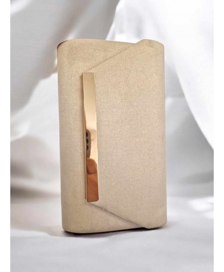 Torebka kopertówka zamszowa beżowy nude