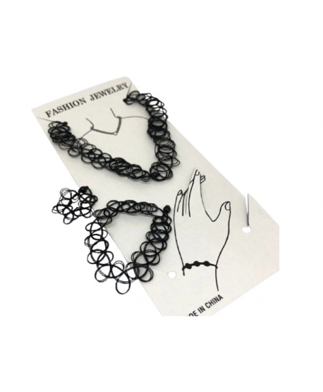 Choker żyłkowy zestaw bransoletka i pierścionek