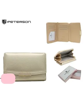 Portfel pakowny Peterson z zamkiem złoty