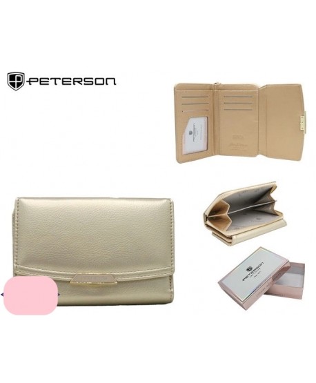 Portfel pakowny Peterson z zamkiem złoty