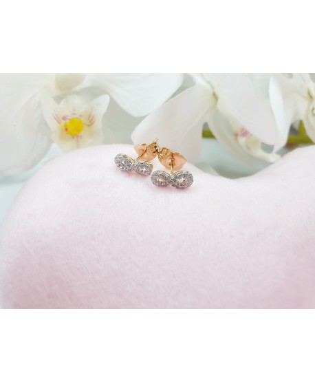 Kolczyki stal złota nieskończoność