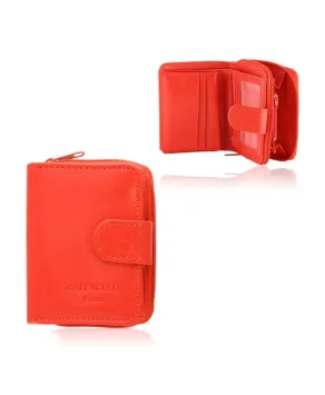 Portfel mały Raffaello z zamkiem czerwony