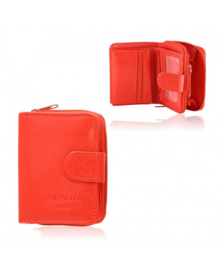 Portfel mały Raffaello z zamkiem czerwony