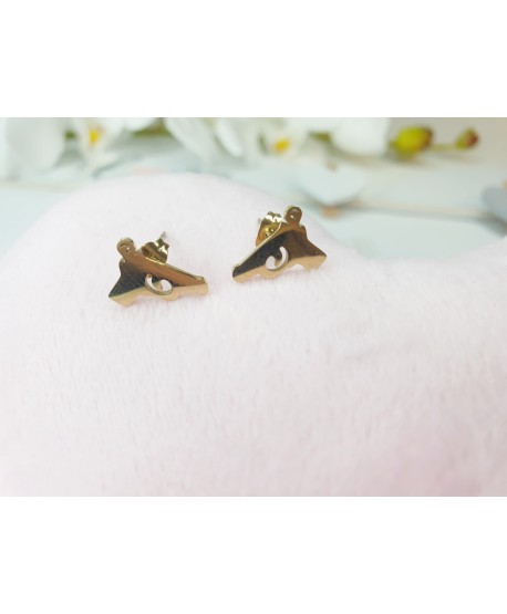 Kolczyki stal złote pistolety