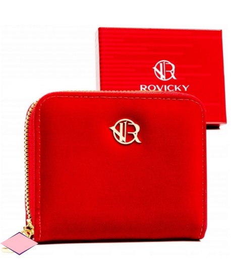 Portfel mały Rovicky z zamkiem piórnik czerwony