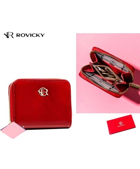 Portfel mały Rovicky z zamkiem piórnik czerwony