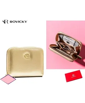Portfel mały Rovicky z zamkiem piórnik złoty