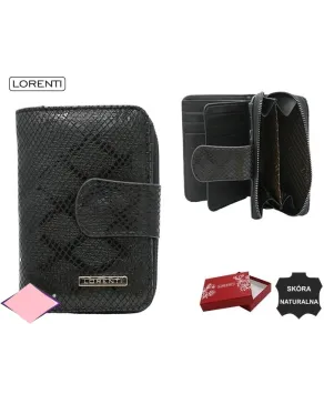 Portfel średni skórzany Lorenti na zamek i klapkę