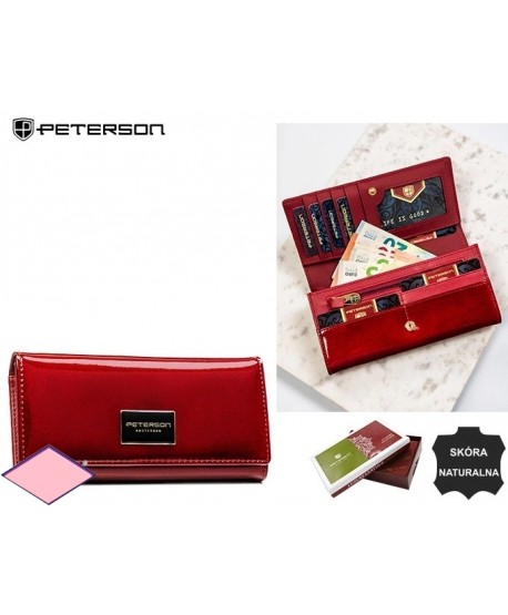 Portfel duży skórzany Peterson z zameczkiem