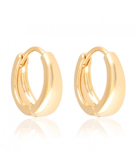 Kolczyki stal kółeczka złote poszerzane 1 cm