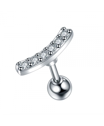 Kolczyk ozdobny labret tragus helix cyrkonie 1.2x6x4mm
