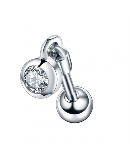 Kolczyk stal labret tragus helix wisząca cyrkonia 1.2x6x4mm