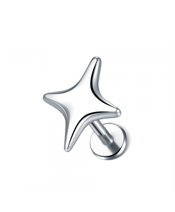 Kolczyk stal labret tragus helix gwiazdka 1.2x8mm