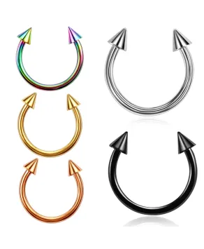 Kolczyk podkowa podkówka stal ze stożkami 1.2* 6/8/10/12mm