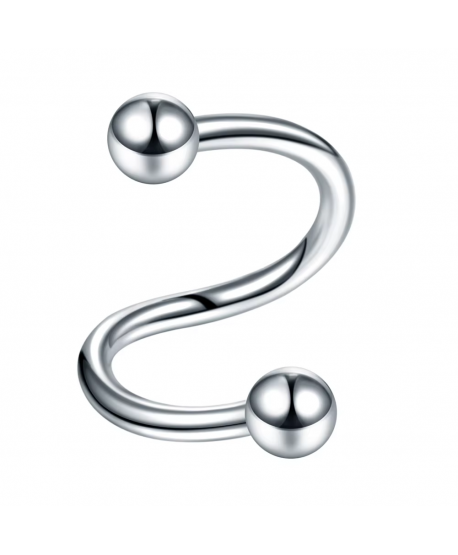 Kolczyk zakręcona podkówka stal z kulkami 1.2*10*3mm