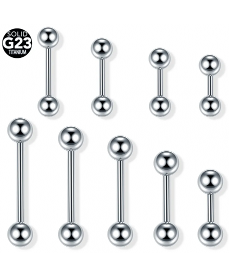 Kolczyki sztangi tytan srebrne 1.2*10 mm
