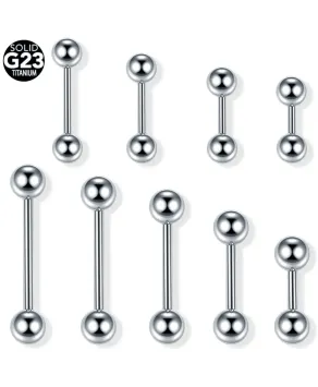 Kolczyki sztangi tytan srebrne 1.6*14 mm