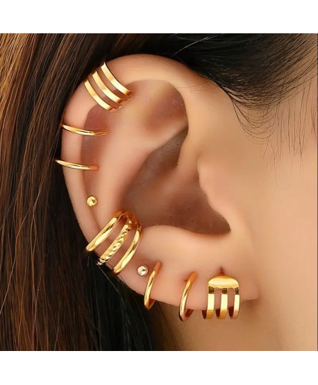 Kolczyki stal nausznice złote nausznica