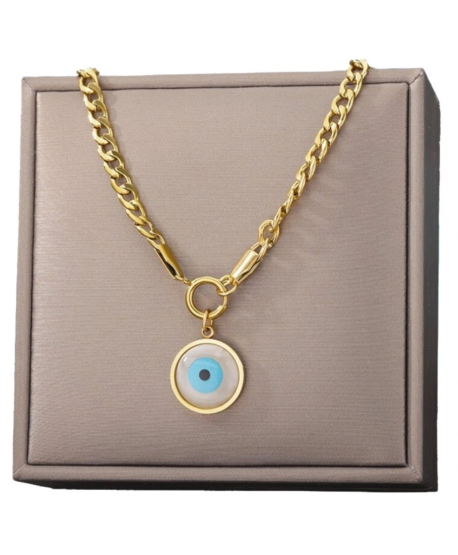 Naszyjnik stal z okiem proroka gruba pancerka