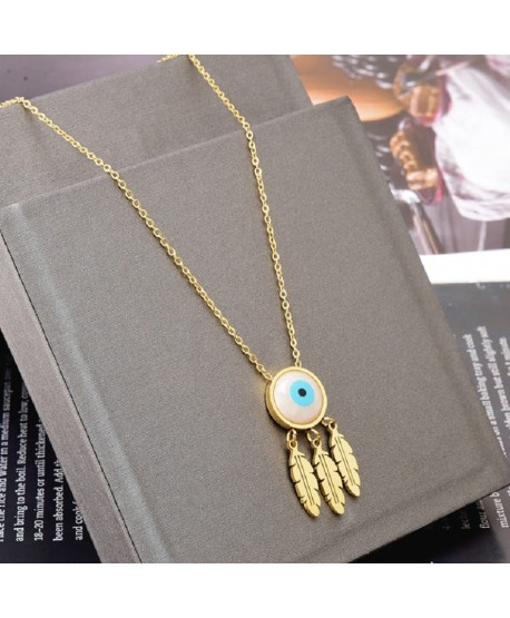 Naszyjnik stal z okiem proroka i łapaczem snów