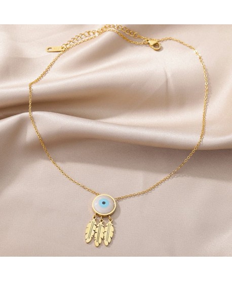 Naszyjnik stal z okiem proroka i łapaczem snów