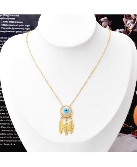 Naszyjnik stal z okiem proroka i łapaczem snów
