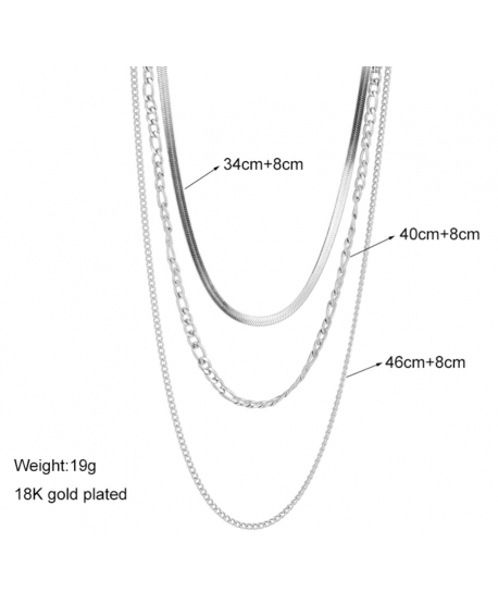 Naszyjnik stal kaskadowy srebrny żmijka pancerka