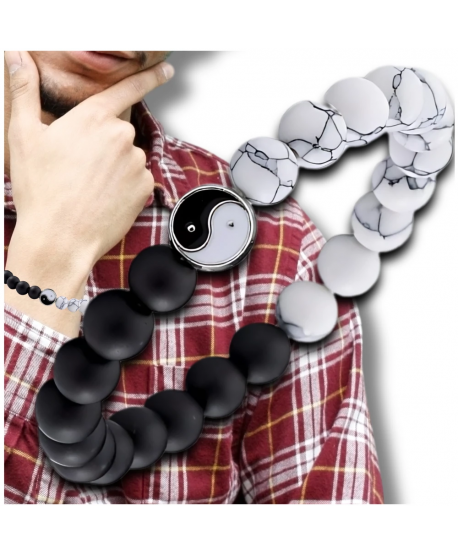 Bransoletka z koralików Yin i Yang