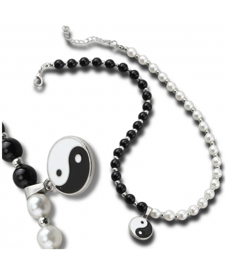 Naszyjnik z koralików Yin i Yang