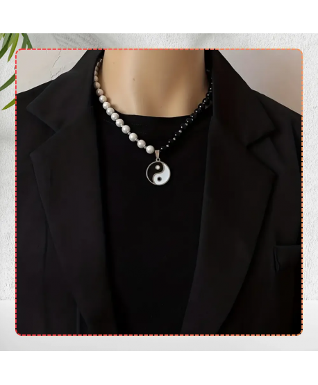 Naszyjnik z koralików Yin i Yang