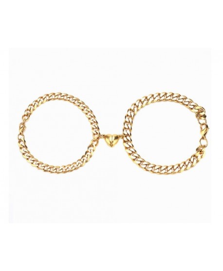 Bransoletki magnetyczne złote z sercem Best Friends