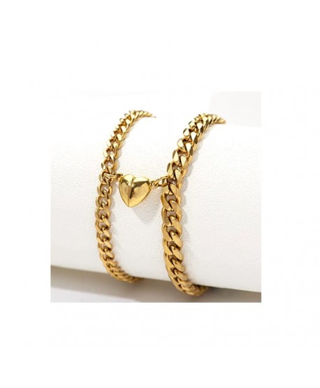 Bransoletki magnetyczne złote z sercem Best Friends