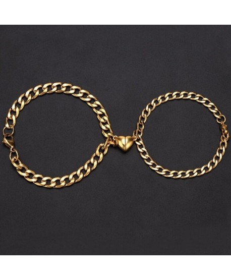 Bransoletki magnetyczne złote z sercem Best Friends