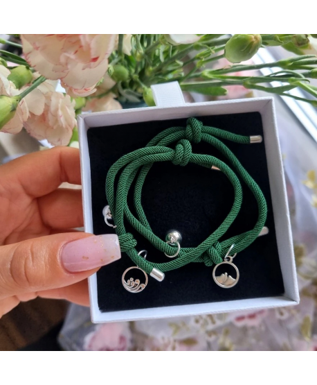 Bransoletki magnetyczne zielone Best Friends